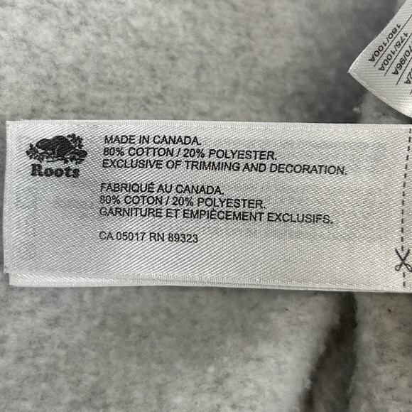 Roots is Canada Hoodie Hooded Sweatshirt Full Zip Maple Leaf Gray Mens L Large - Picture 7 of 9